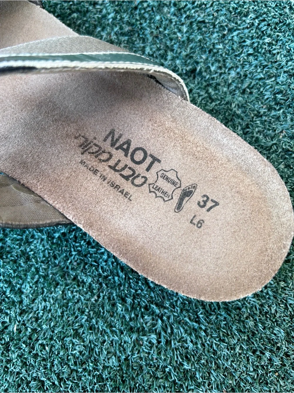 Naot Frankie Slide Sandal Leather Black Silver 37 - Picture 8 of 13